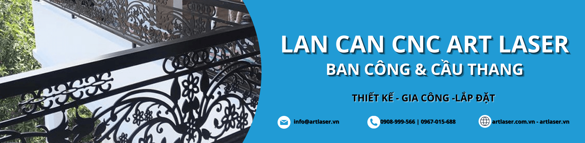 Slide lan can CNC ban công và cầu thang Art Laser