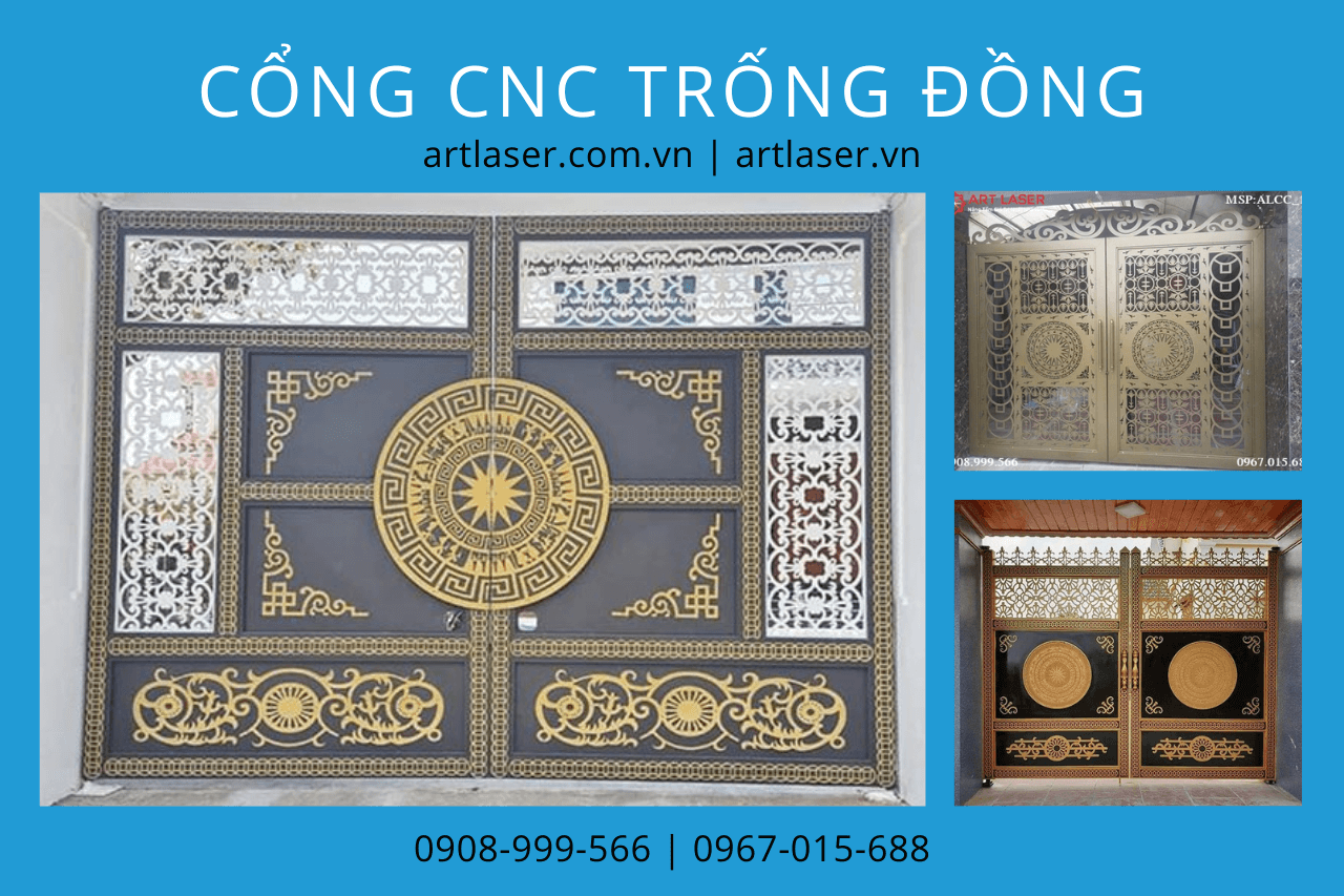 Gia công lắp đặt cổng CNC trống đồng tại Hà Nội