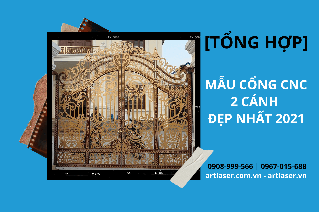 Mẫu cổng CNC 2 cánh đẹp – Mẫu 2022 – Thiết kế theo yêu cầu