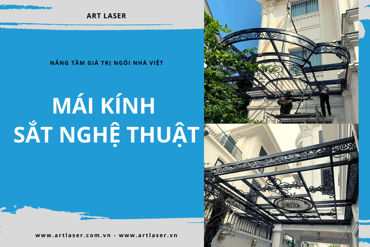 Mái kính sắt nghệ thuật Art Laser